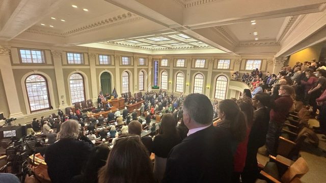 A full gallery of Wabanaki citizens, allies and other honored guests watched the historic State of the Tribes address from the balcony of the House chamber.